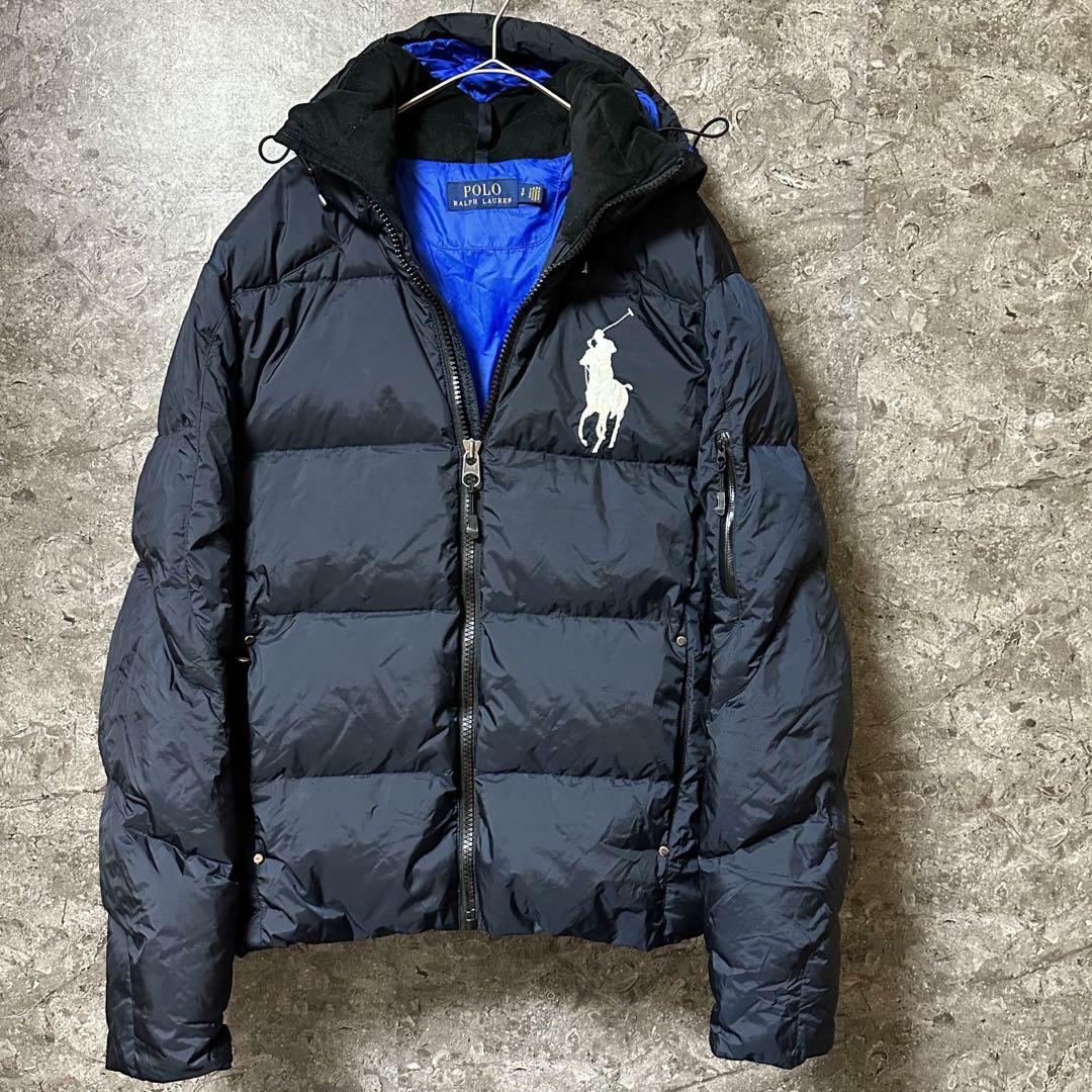 POLO RALPH LAUREN(ポロラルフローレン)の極美品 ラルフローレン ビックポニー ダウンジャケット ネイビー紺  S-M メンズのジャケット/アウター(ダウンジャケット)の商品写真