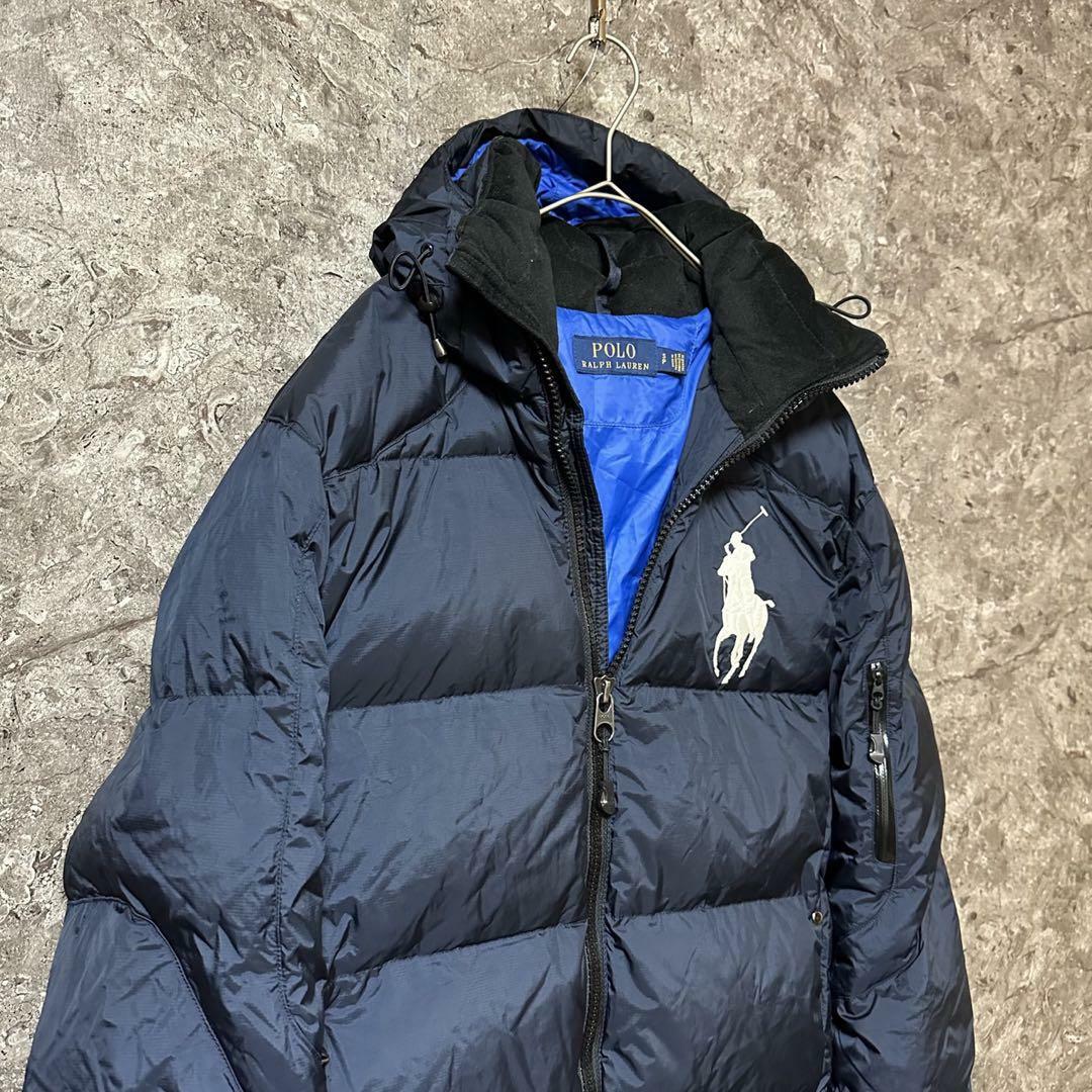 POLO RALPH LAUREN(ポロラルフローレン)の極美品 ラルフローレン ビックポニー ダウンジャケット ネイビー紺  S-M メンズのジャケット/アウター(ダウンジャケット)の商品写真