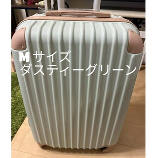 スーツケース　中型　超軽量　かわいい　おしゃれ　M ダスティーグリーン　レトロ(スーツケース/キャリーバッグ)