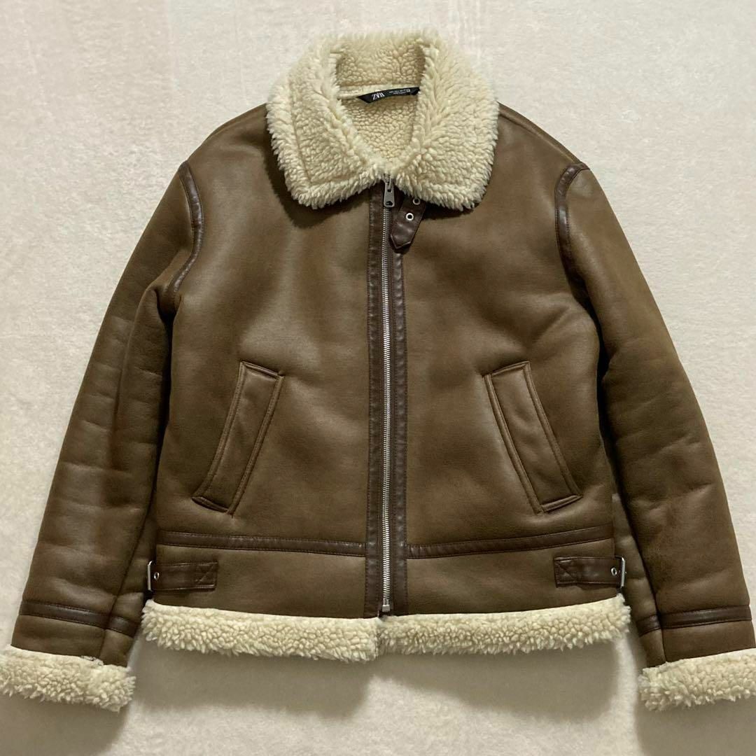 【極美品】ZARA B-3 フライトジャケット フェイクレザー ボア L | フリマアプリ ラクマ