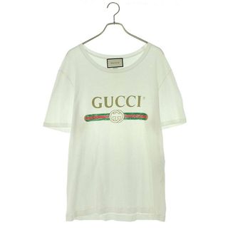 グッチ ロゴ ウォッシュドオーバーサイズ 半袖Ｔシャツ メンズ 黒 S