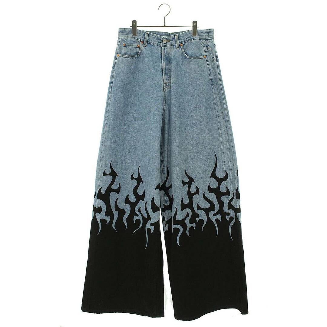 ヴェトモン  UE54PA220N/FLAME PRINT BAGGY JEANS フレアプリントバギーデニムパンツ メンズ 30インチメンズ