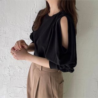 erme /  shoulder slit over cutsew / pink(カットソー(長袖/七分))