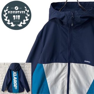 エクストララージ(XLARGE)の【XLARGE】エクストララージ フーデッドナイロンJKT ビッグロゴプリント(ナイロンジャケット)