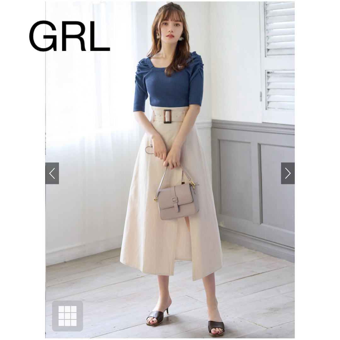 GRL(グレイル)のGRL グレイル ベルト付きレイヤード風スリットスカート レディースのスカート(ロングスカート)の商品写真