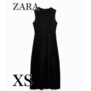 ザラ(ZARA)のフェイクスエードジャンパースカート(ロングワンピース/マキシワンピース)