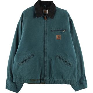 90s カーハート Carhartt デトロイトジャケット グットフェード 青