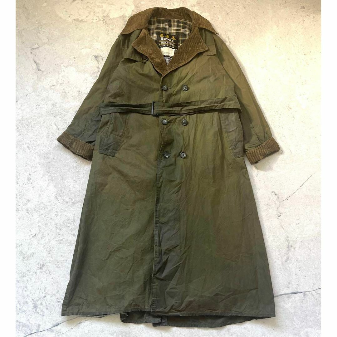 【バブアー】c40 オイルド ロング トレンチコート カーキ barbour | フリマアプリ ラクマ