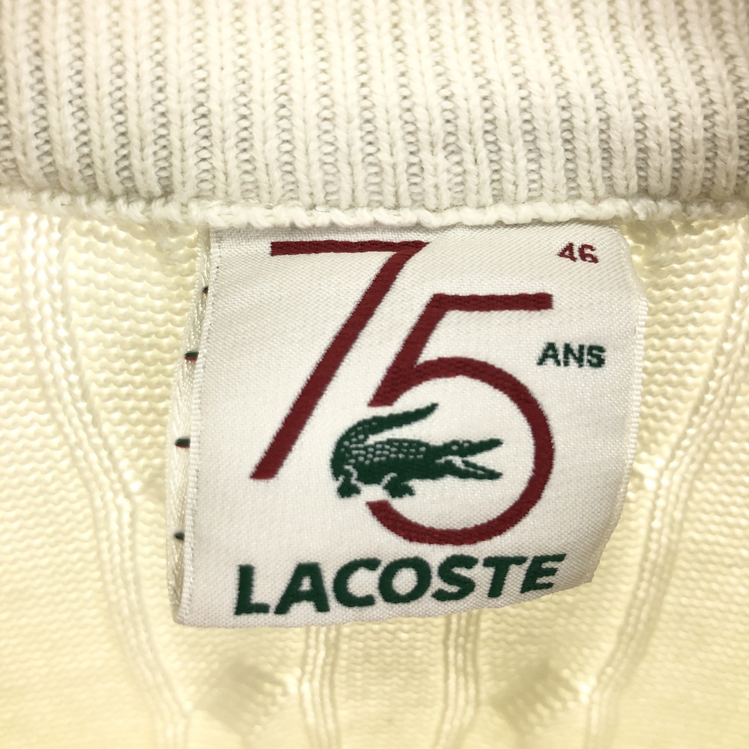 LACOSTE(ラコステ)の古着 ラコステ LACOSTE 75周年 ケーブル編み ドライバーズニットセーター 46 メンズXL /eaa395076 メンズのトップス(ニット/セーター)の商品写真