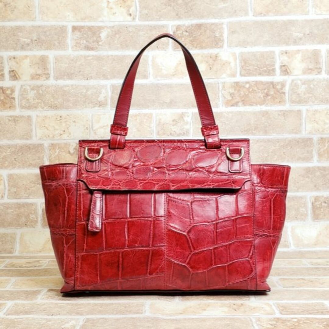 美品 クレッシェンド ☆ マットクロコダイルレザー 2WAY ワン 美品 クレッシェンド ☆ マットクロコダイルレザー 2WAY ワン