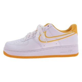 ナイキ(NIKE)のNIKE ナイキ スニーカー AJ7280-101 AIR FORCE 1 AF1 07 LTHR エアフォースワン レザー ローカット スニーカー ホワイト系 イエロー系 27cm【極上美品】【中古】(スニーカー)