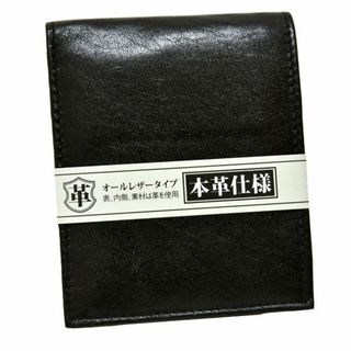 新品 KWS ORIGINAL 本革 二つ折り財布 薄型 牛革 黒 ブラック(折り財布)