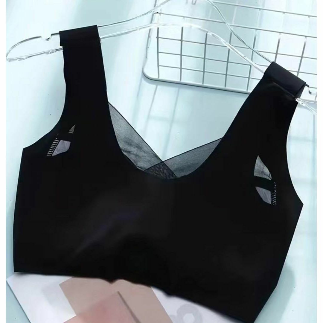 ワイヤセスブラ ブラック 締め付けない インナー 送料無料 新品 レディースの下着/アンダーウェア(ブラ)の商品写真