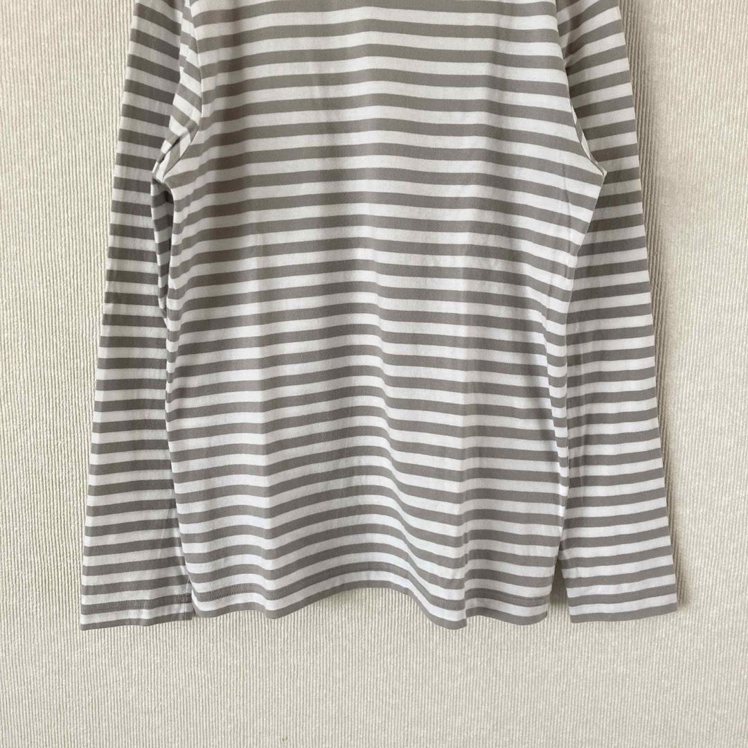 MUJI (無印良品)(ムジルシリョウヒン)の無印良品　クルーネックTシャツ　ボーダー　XS レディースのトップス(Tシャツ(長袖/七分))の商品写真