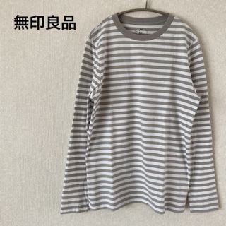 ムジルシリョウヒン(MUJI (無印良品))の無印良品　クルーネックTシャツ　ボーダー　XS(Tシャツ(長袖/七分))