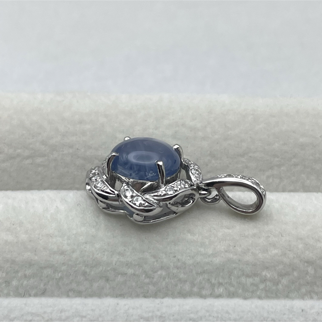 pt900 スターサファイア3.69ct ダイヤ0.16ct ペンダントトップアクセサリー