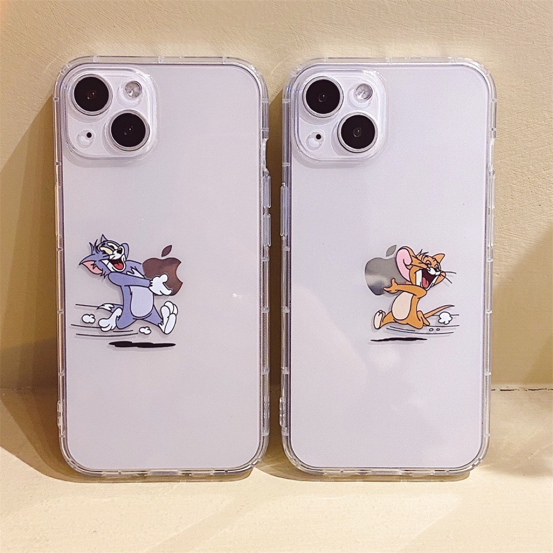 トムとジェリー　カップル　お揃い　可愛い　シンプル　iPhoneX Xsケース スマホ/家電/カメラのスマホアクセサリー(iPhoneケース)の商品写真