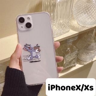 トムとジェリー　お揃い　親友　カップル　可愛い　iPhoneX Xsケース(iPhoneケース)