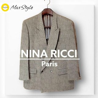 ニナリッチ(NINA RICCI)の【ニナリッチ】テーラード ジャケット グレー L ウール ダブルブレスト(テーラードジャケット)