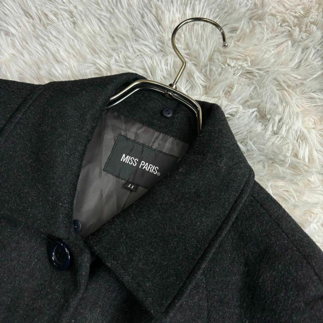 【MISS PARIS】　Aラインロングコート　11AR　マーブルボタン　美品 レディースのジャケット/アウター(ロングコート)の商品写真