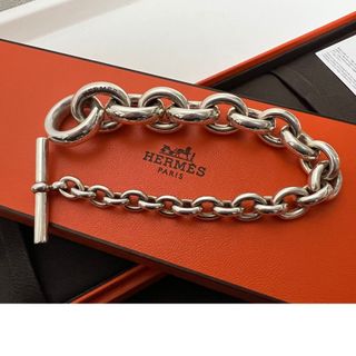 定番 人気アイテム エルメス HERMES 2021 グレナンH レザーブレスレット/グレー系 アクセサリー 編み込み 本革【2400013490870】