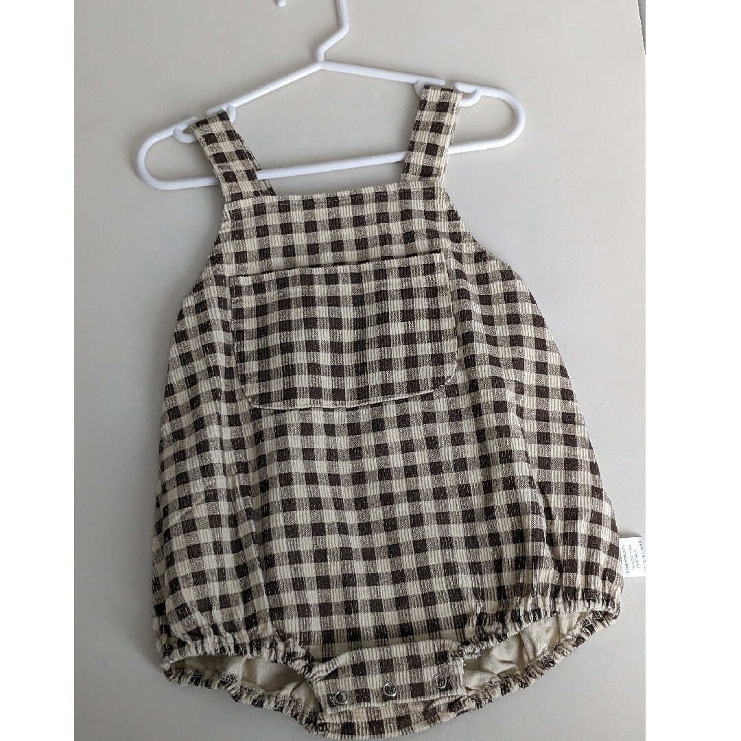 ベビー ロンパース gingham check salopette ギンガムチェ キッズ/ベビー/マタニティのベビー服(~85cm)(ロンパース)の商品写真