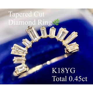キラッキラ✨とっても素敵なテーパーバゲットダイヤモンド リング　K18(リング(指輪))
