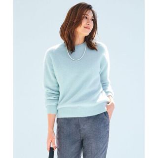 ニジュウサンク(23区)の新品未使用　23区　ヘアリー　ラクーン　ニット　スカイブルー(ニット/セーター)