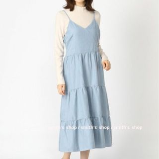 アクシーズファム(axes femme)のaxes femme アンサンブルキャミワンピース サックス(ロングワンピース/マキシワンピース)