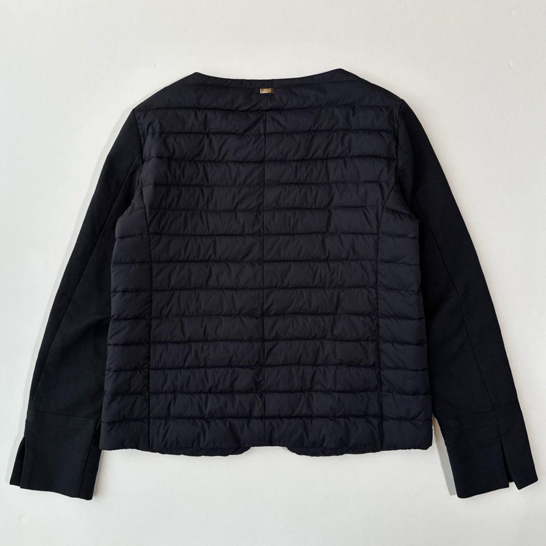 HERNO(ヘルノ)美品ノーカラー黒 40 - ダウンコート HERNO(ヘルノ)美品ノーカラー黒 40 - ダウンコート