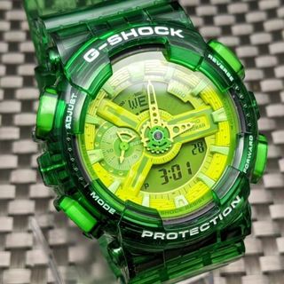 カシオ(CASIO)のG-SHOCK GA-110B キャンディグリーンベゼル・ベルト [電池新品](腕時計(アナログ))