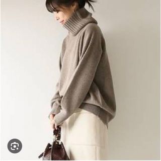 スピックアンドスパン(Spick & Span)の【美品】スピックアンドスパン　カシミヤ ウール　タートルネックニット　ざっくり(ニット/セーター)