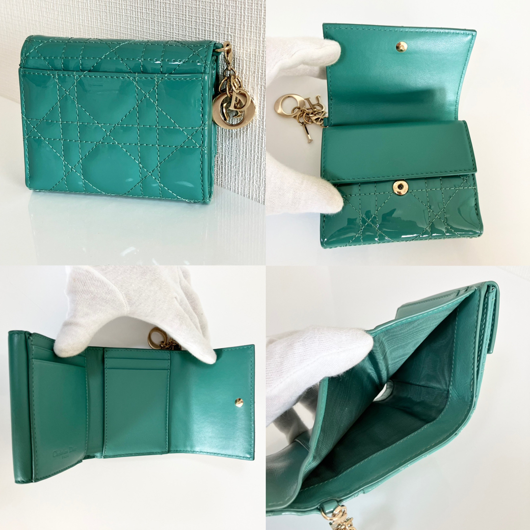 Dior クリスチャン ディオール パテント コンパクトウォレット 極美品☆
