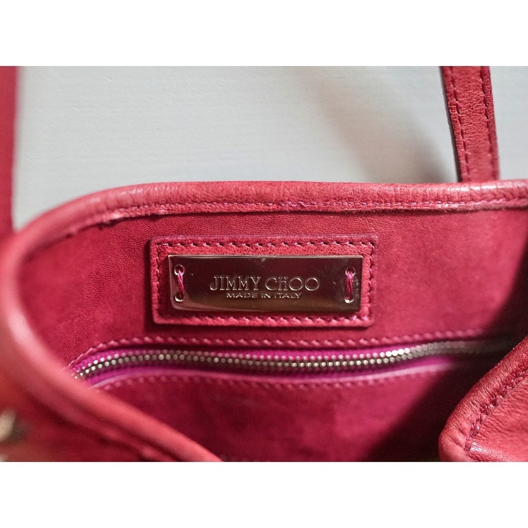 JIMMY CHOO(ジミーチュウ)のジミーチュウ サシャ レザー　ハンドバッグ　ピンク レディースのバッグ(ハンドバッグ)の商品写真