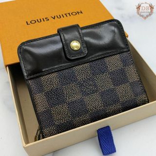 LOUIS VUITTON ダミエ エベヌ コンパクトジップ 折り財布 リペア済