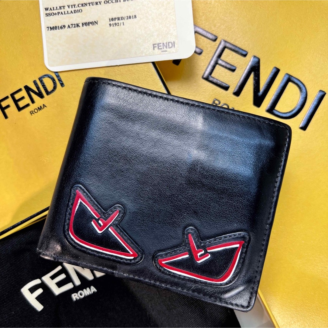 FENDI - 完備品✨ 希少 フェンディ FENDI 折り財布 バグズ アイ メンズ