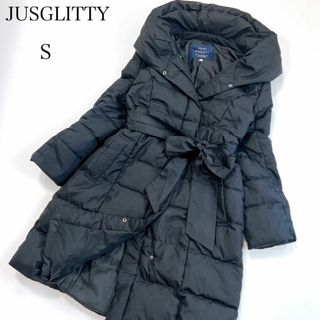 ジャスグリッティー(JUSGLITTY)のジャスグリッティー　ベルト付　ウエストリボン　Aライン　ロング　ダウンコート(ダウンコート)