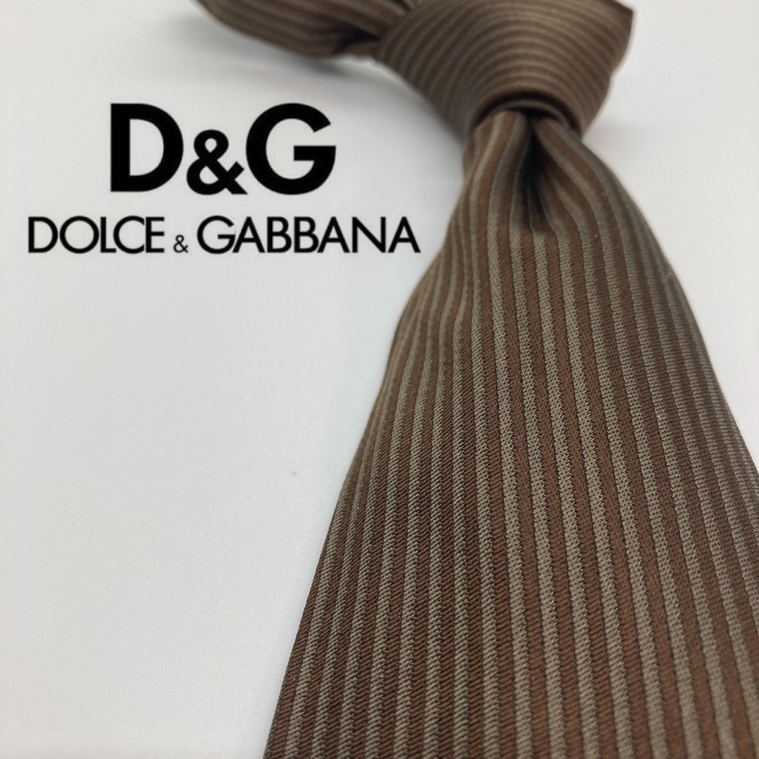 D&G(ディーアンドジー)の【美品】D&G /ドルチェアンドガッバーナ　ネクタイ　ブラウン メンズのファッション小物(ネクタイ)の商品写真