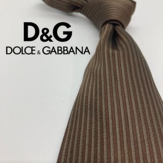 ディーアンドジー(D&G)の【美品】D&G /ドルチェアンドガッバーナ　ネクタイ　ブラウン(ネクタイ)