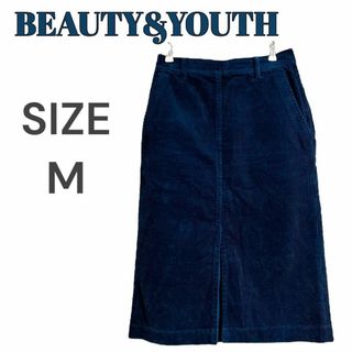 ビューティアンドユースユナイテッドアローズ(BEAUTY&YOUTH UNITED ARROWS)のスカート　ロング丈　M　レディース　 ボトムス　コーデュロイ　ネイビー　秋冬(ロングスカート)