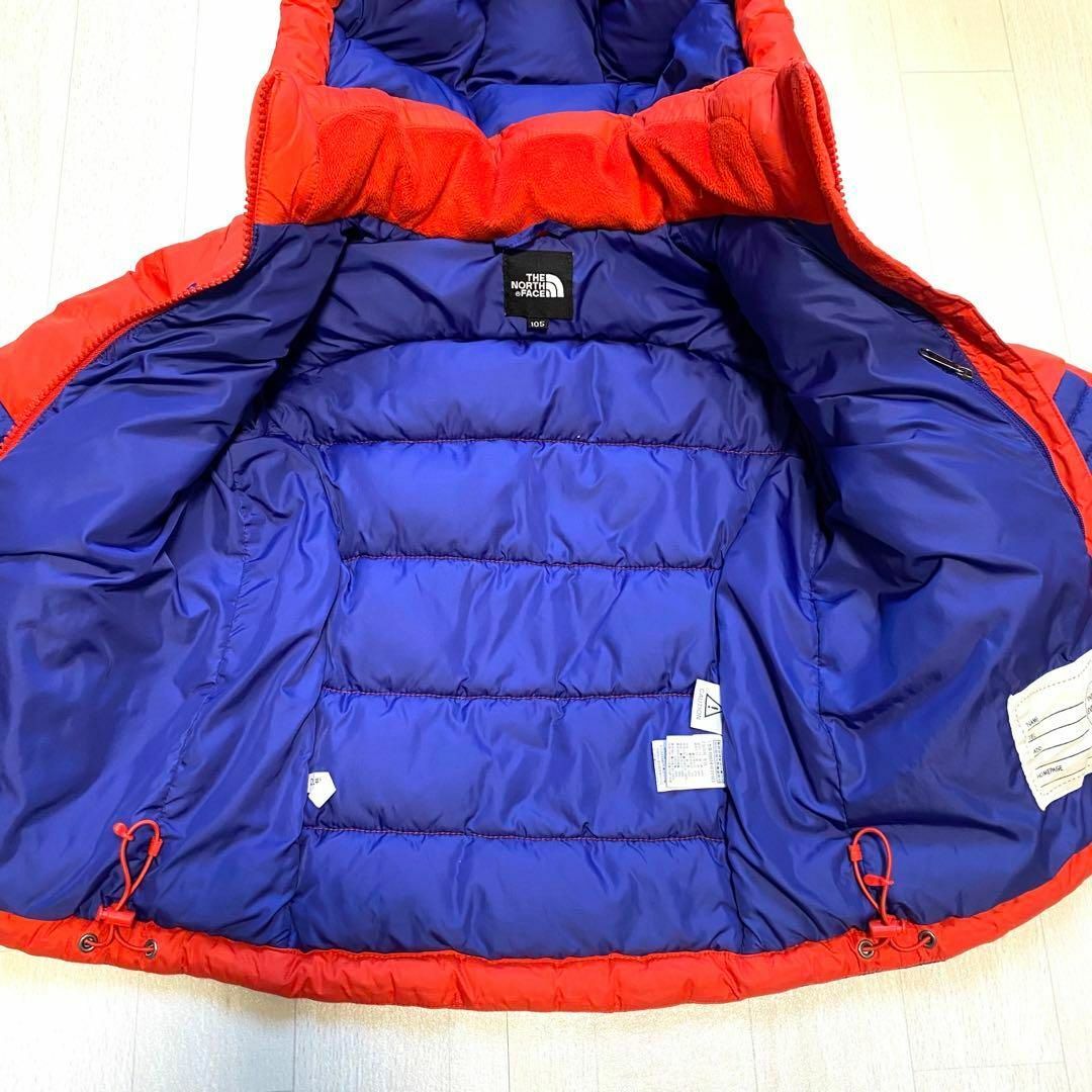 THE NORTH FACE(ザノースフェイス)の【美品】ノースフェイス ダウン キッズ ベビー 105 オレンジ ブルー キッズ/ベビー/マタニティのキッズ服男の子用(90cm~)(ジャケット/上着)の商品写真