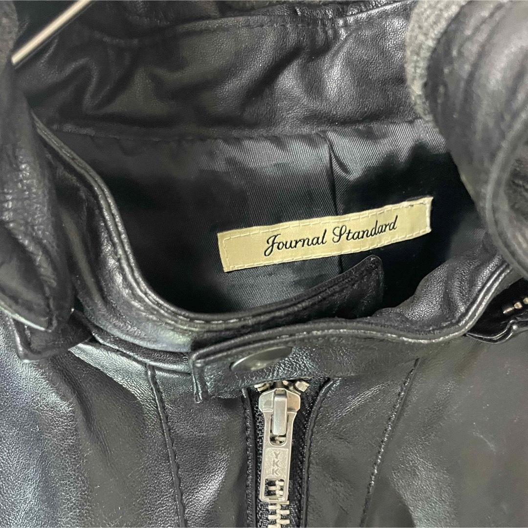 JOURNAL STANDARD(ジャーナルスタンダード)のジャーナルスタンダード 本革 レザージャケット ライダース フード着脱 L 黒 メンズのジャケット/アウター(レザージャケット)の商品写真