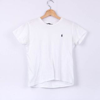 ラルフローレン(Ralph Lauren)のラルフローレン Tシャツ 半袖 コットン100% ポニーロゴ トップス 白  レディース Mサイズ ホワイト RALPH LAUREN(Tシャツ(半袖/袖なし))