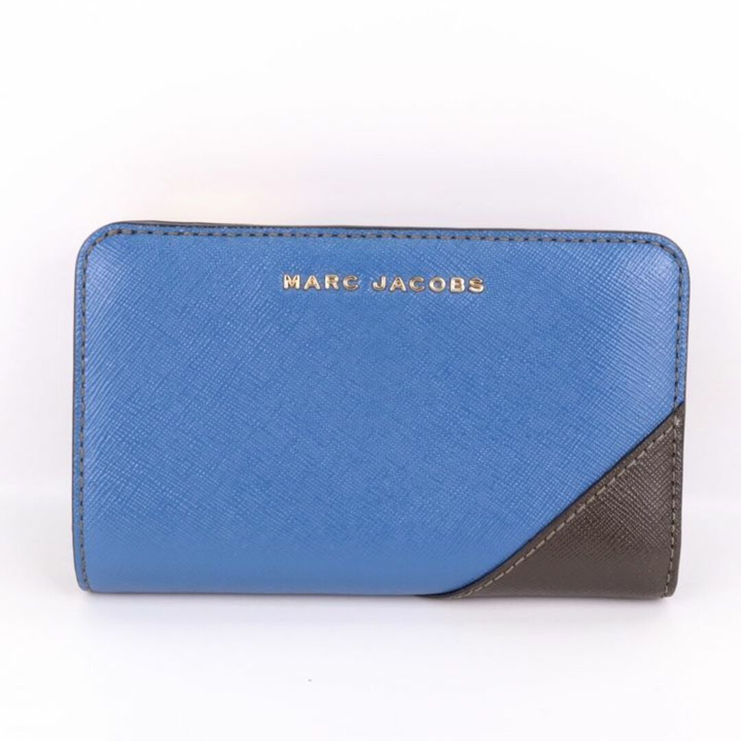 マークジェイコブス 二つ折り財布 レザー バイカラー 小銭入れあり ブランド ウォレット レディース ブルー MARC JACOBS | フリマアプリ  ラクマ