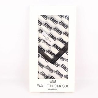 バレンシアガ(Balenciaga)のバレンシアガ ハンカチ 未使用 大判 総柄 ロゴ 綿100％ ブランド 小物 メンズ レディース ホワイト BALENCIAGA(ハンカチ)