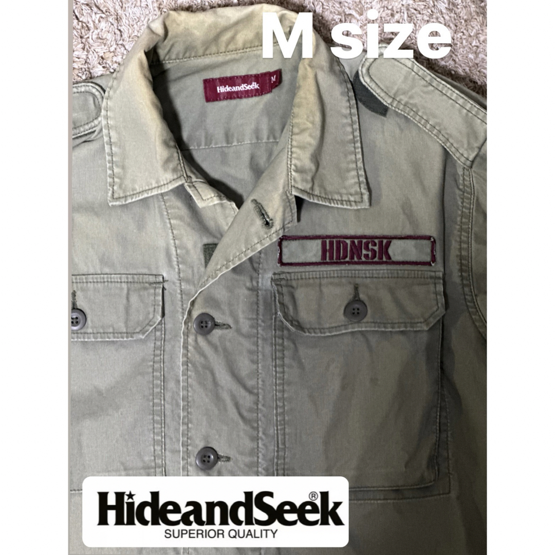 HIDE AND SEEK(ハイドアンドシーク)のhideandseek ミリタリーシャツジャケット　Mサイズ メンズのジャケット/アウター(ミリタリージャケット)の商品写真