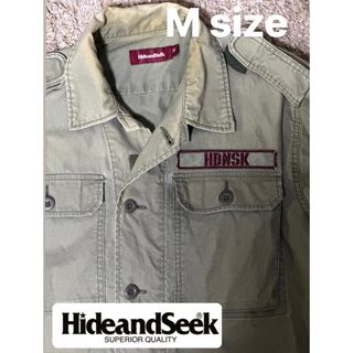 ハイドアンドシーク(HIDE AND SEEK)のhideandseek ミリタリーシャツジャケット　Mサイズ(ミリタリージャケット)