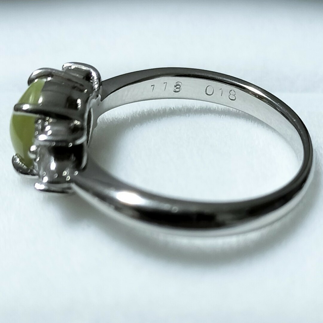 ダイヤモンド×クリソベリルキャッツアイ リング Pt900 1.13ct レディースのアクセサリー(リング(指輪))の商品写真