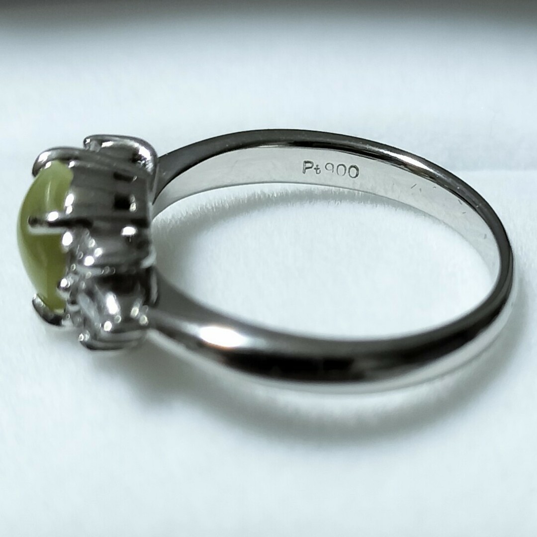 ダイヤモンド×クリソベリルキャッツアイ リング Pt900 1.13ct レディースのアクセサリー(リング(指輪))の商品写真