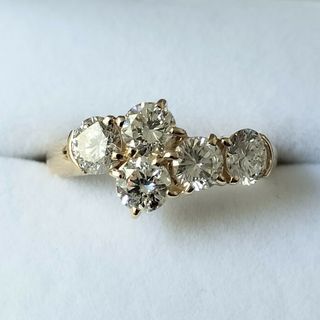 ダイヤモンド リング K18YG 1.51ct 4.4g(リング(指輪))